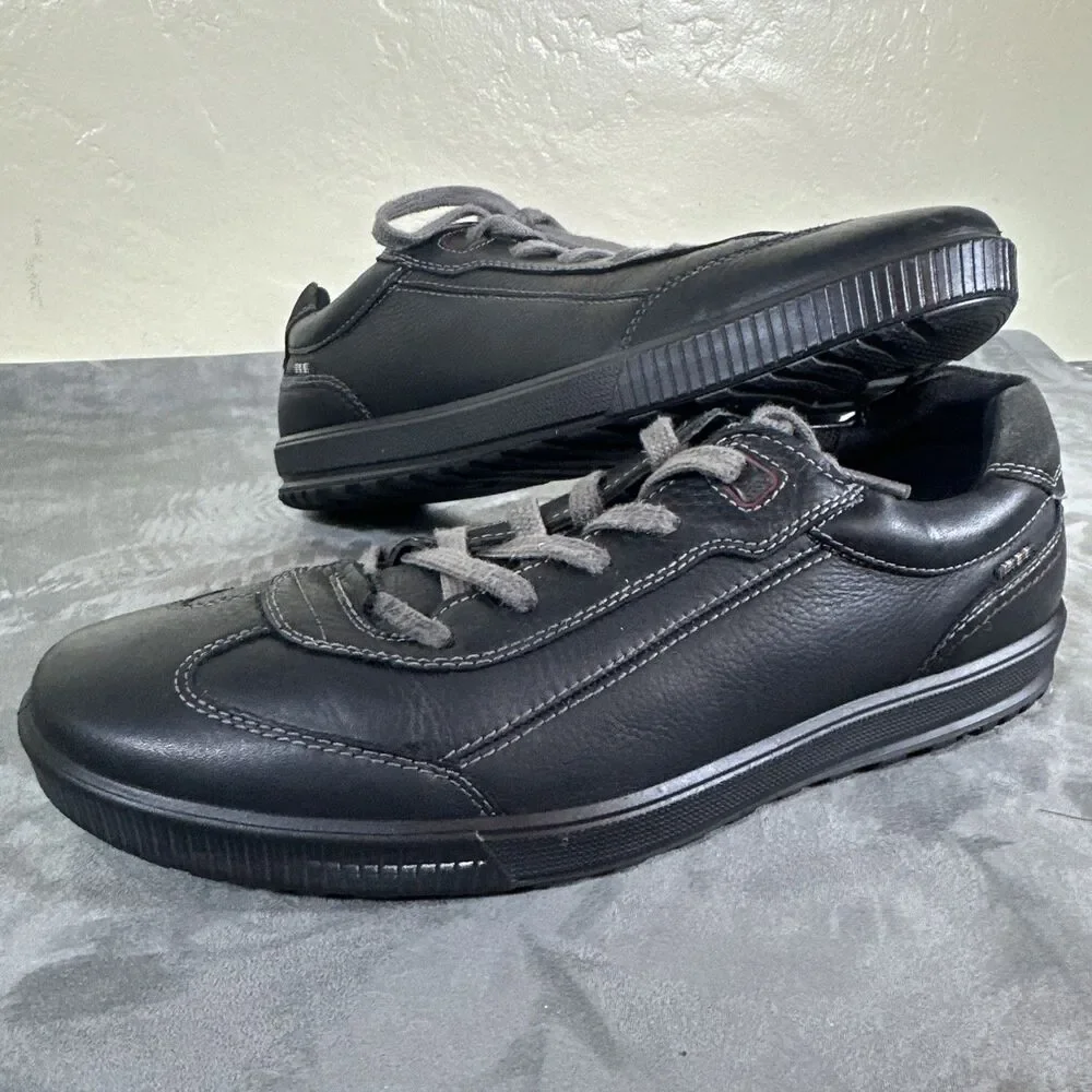 ECCO Men’s Black Sneakers 46 Leather Comfort Shoes 12 M